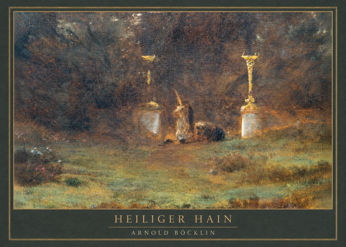 Arnold Böcklin Heiliger Hain No1 - Juliste