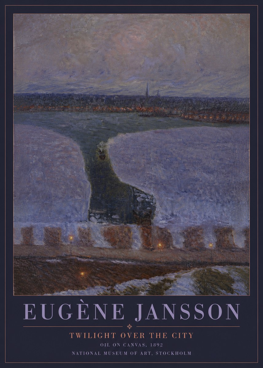 Eugène Jansson Twilight over the City No4 - Juliste