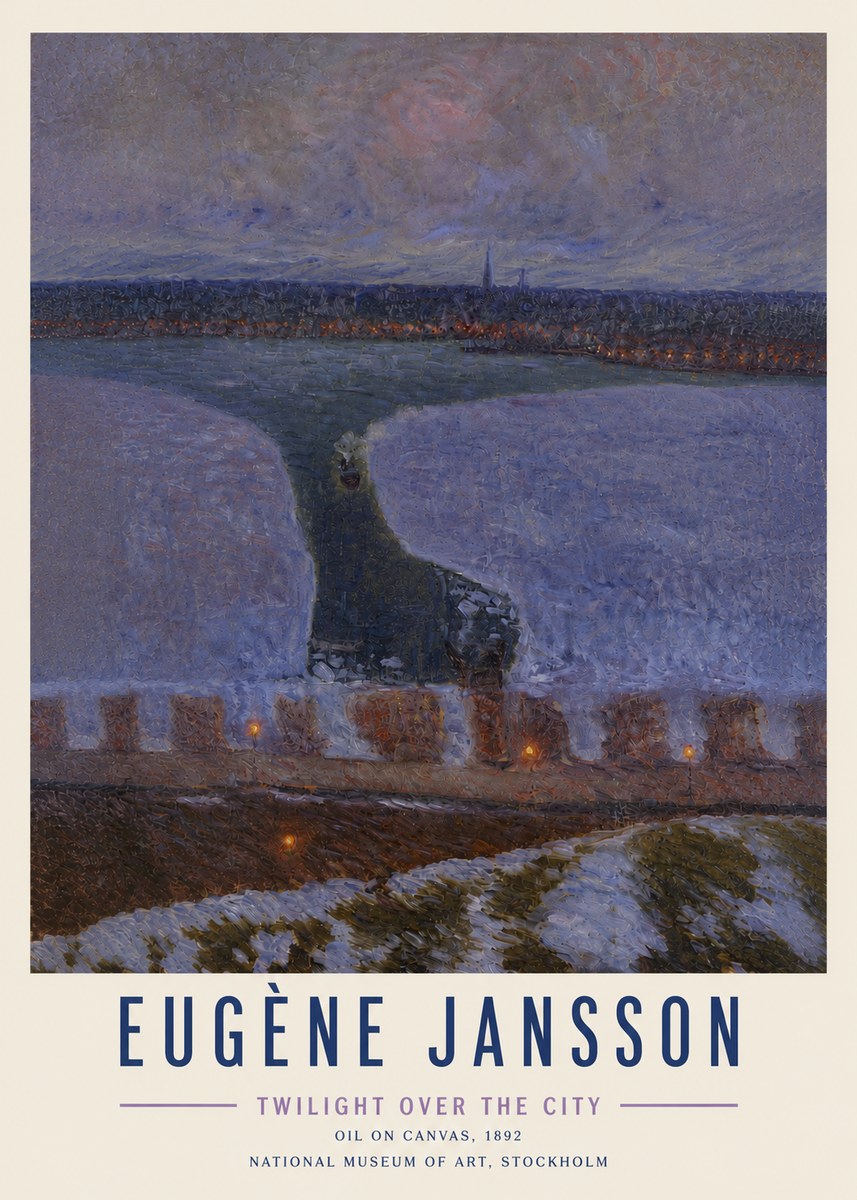 Eugène Jansson Twilight over the City No5 - Juliste