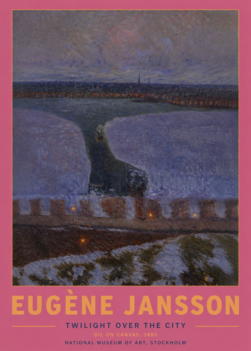Eugène Jansson Twilight over the City No6 - Juliste