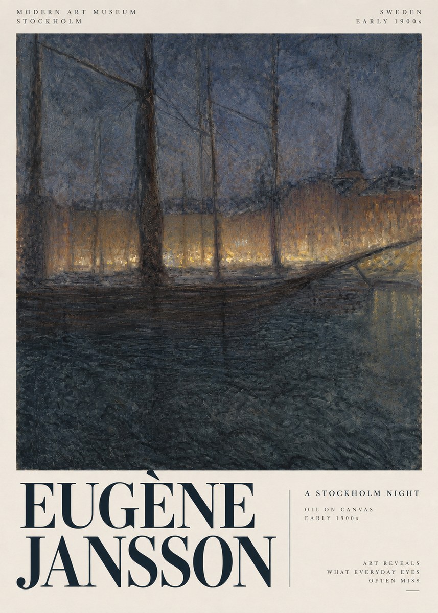 Eugène Jansson Evening on the Water No4 - Juliste