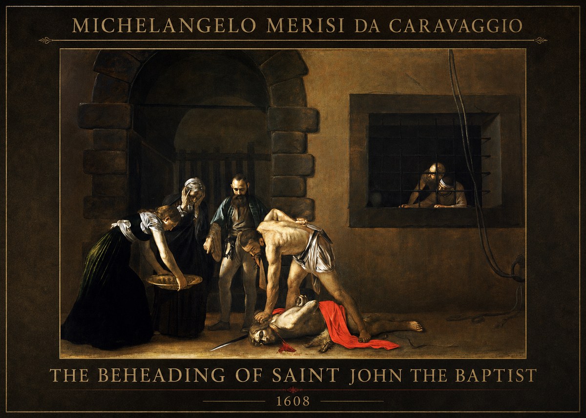 Michelangelo Merisi da Caravaggio The Beheading of Saint John the Baptist No1 - Juliste