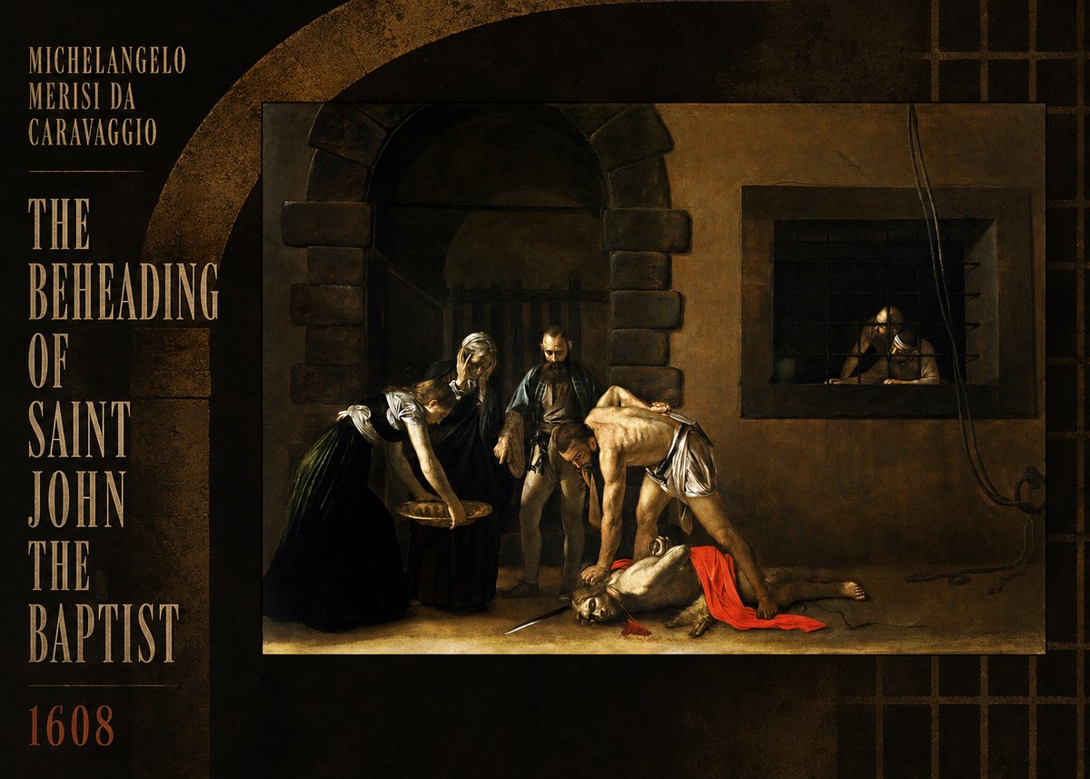 Michelangelo Merisi da Caravaggio The Beheading of Saint John the Baptist No2 - Juliste