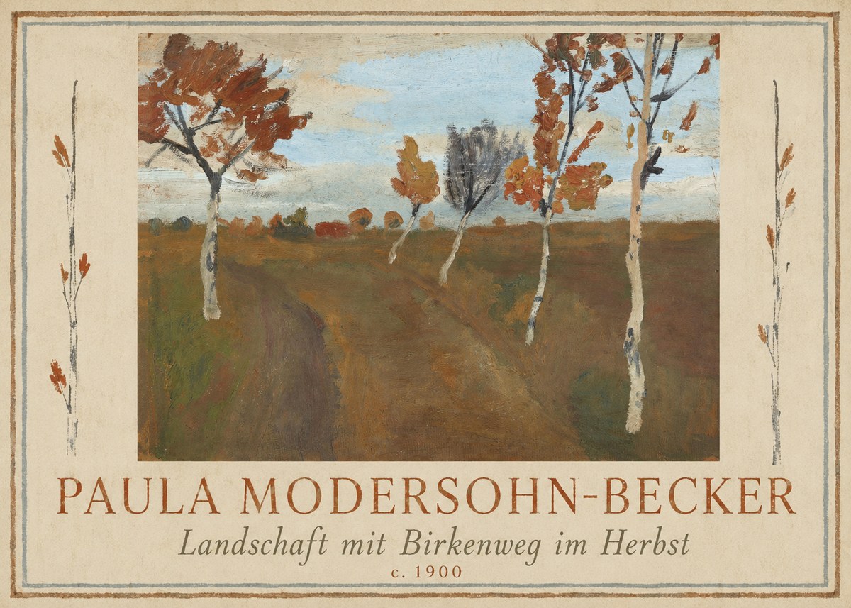 Paula Modersohn-Becker Landschaft Mit Birkenweg Im Herbst No1 - Juliste