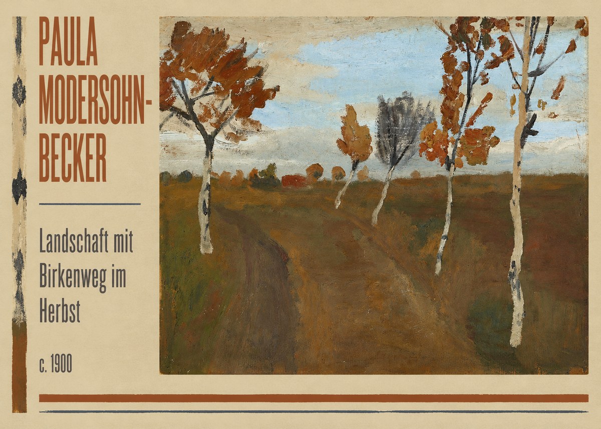 Paula Modersohn-Becker Landschaft Mit Birkenweg Im Herbst No2 - Juliste