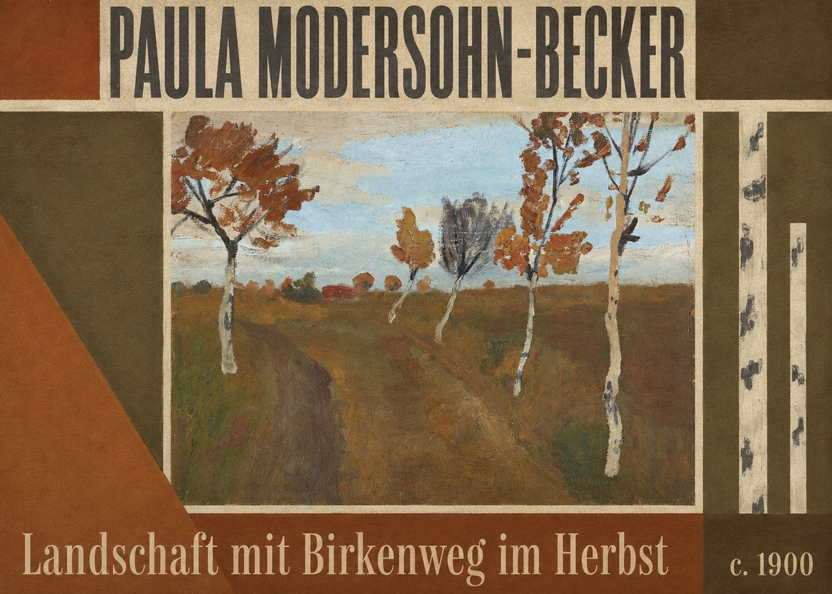 Paula Modersohn-Becker Landschaft Mit Birkenweg Im Herbst No5 - Juliste