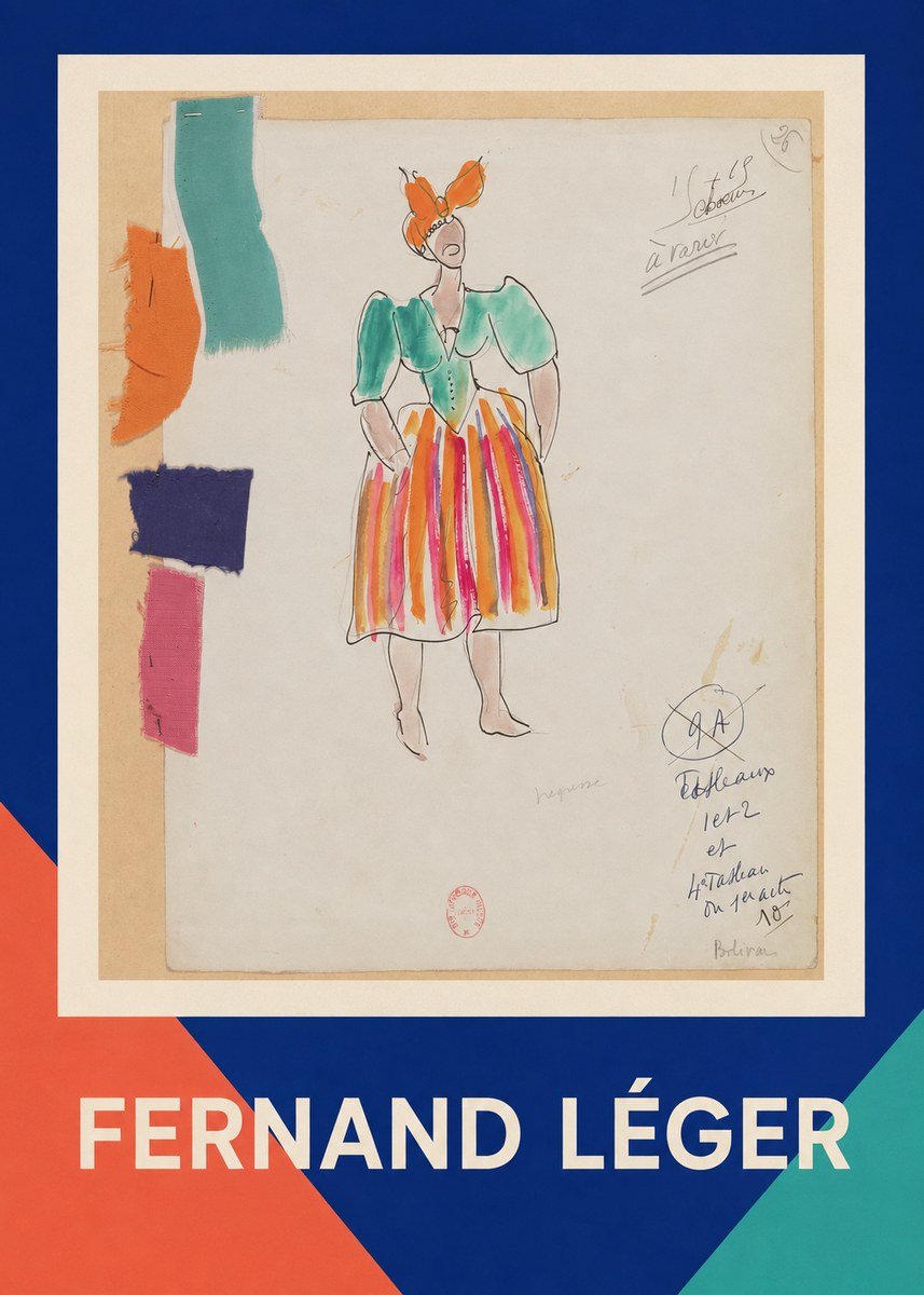 Fernand Léger Costume Design for Boléro No1 - Juliste