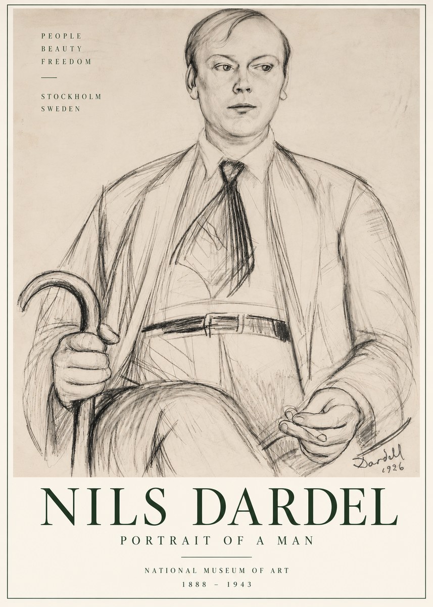 Nils Dardel Portrait of a Man No6 - Juliste