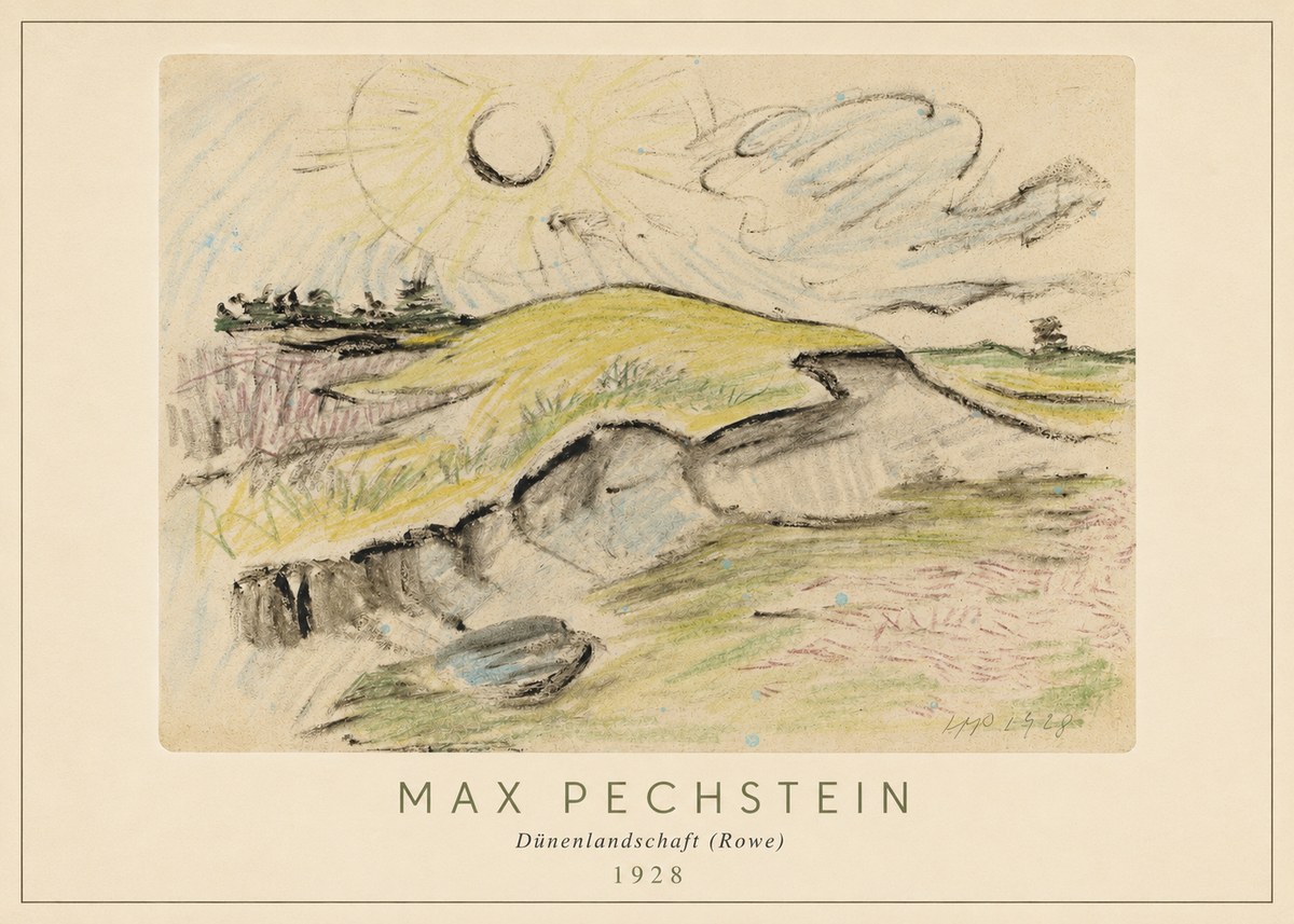 Max Pechstein Dünenlandschaft (Rowe) No3 - Juliste