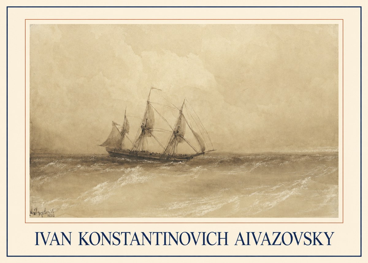 Ivan Konstantinovich Aivazovsky Sailing Ship, 1843 No1 - Juliste