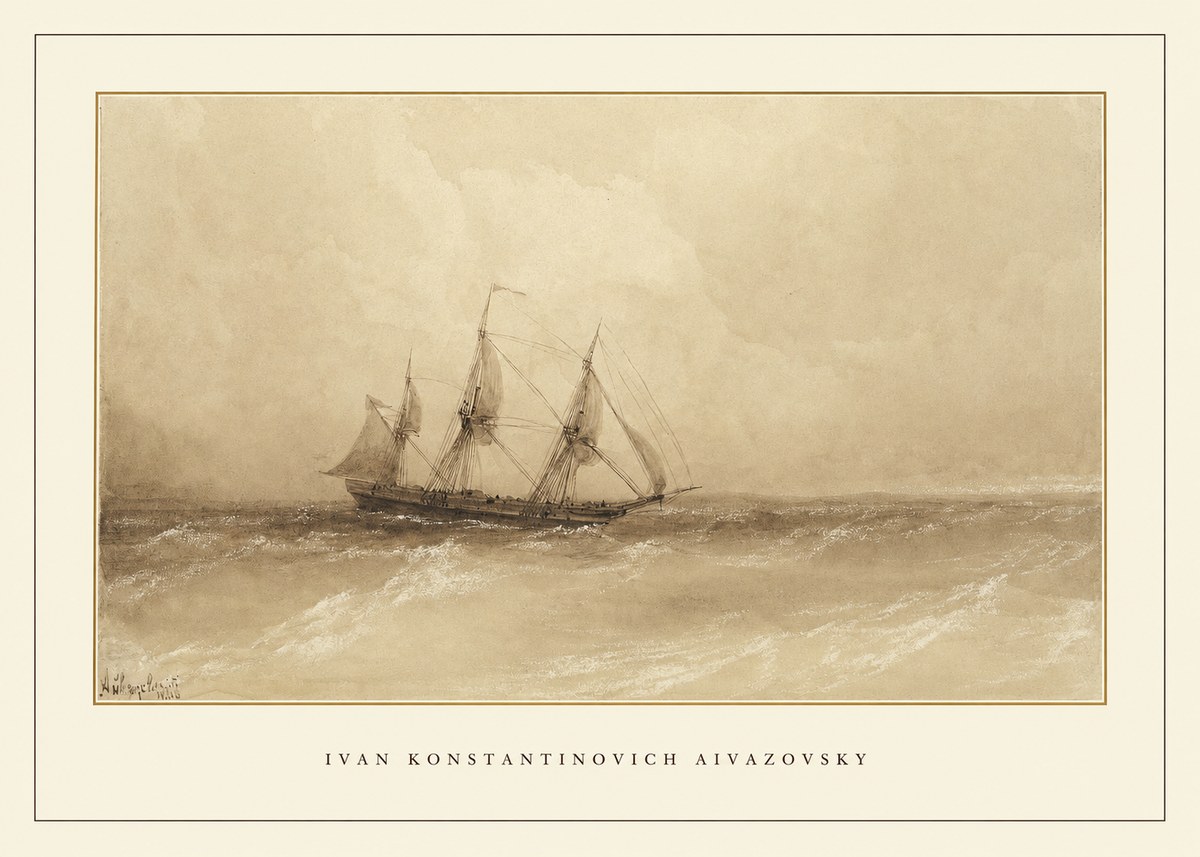 Ivan Konstantinovich Aivazovsky Sailing Ship, 1843 No4 - Juliste