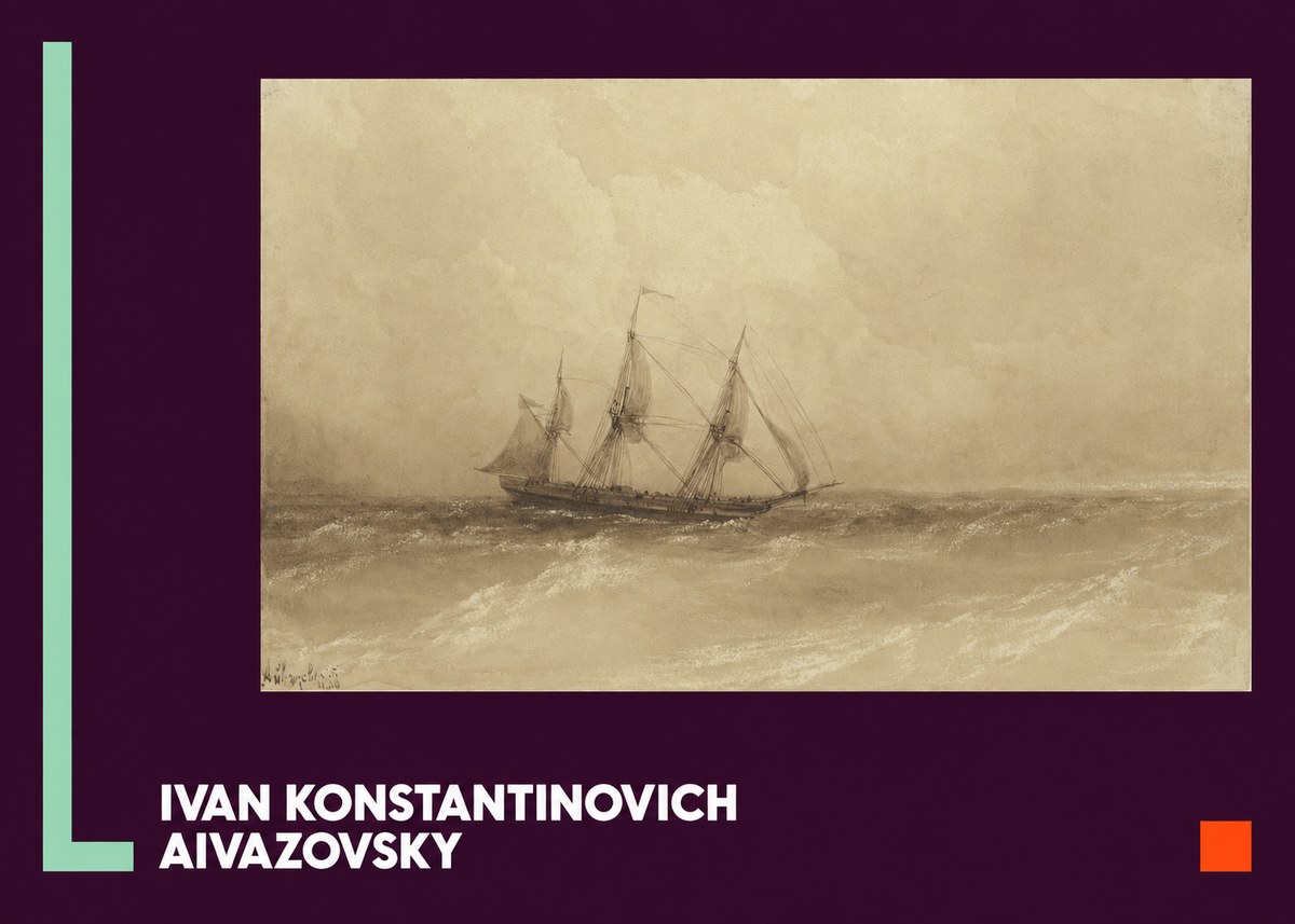 Ivan Konstantinovich Aivazovsky Sailing Ship, 1843 No5 - Juliste