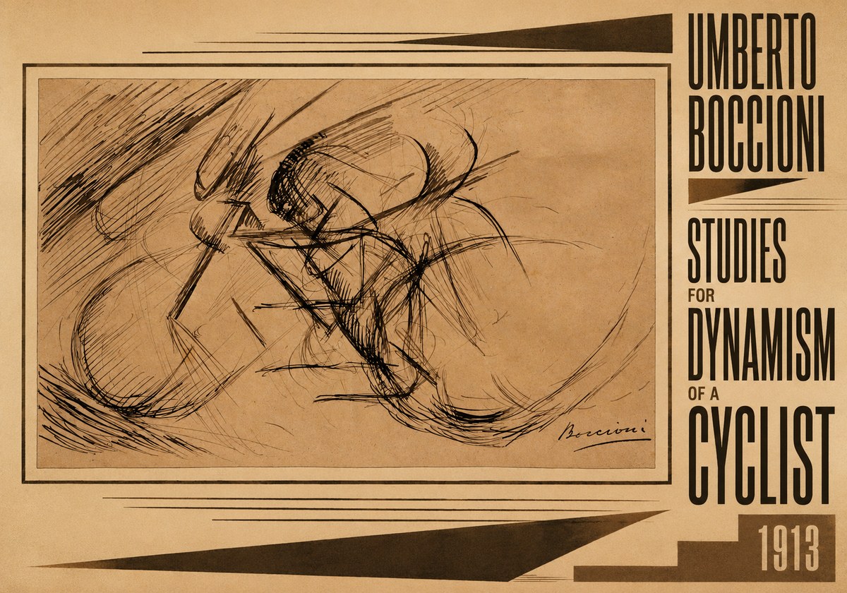 Umberto Boccioni Studies for Dynamism of a Cyclist No5 - Juliste