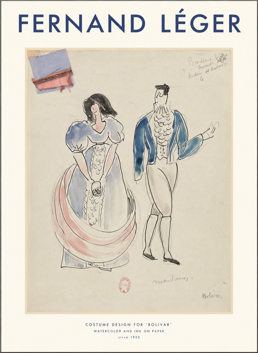 Fernand Léger Costume Design for 'Bolivar' No1 - Juliste
