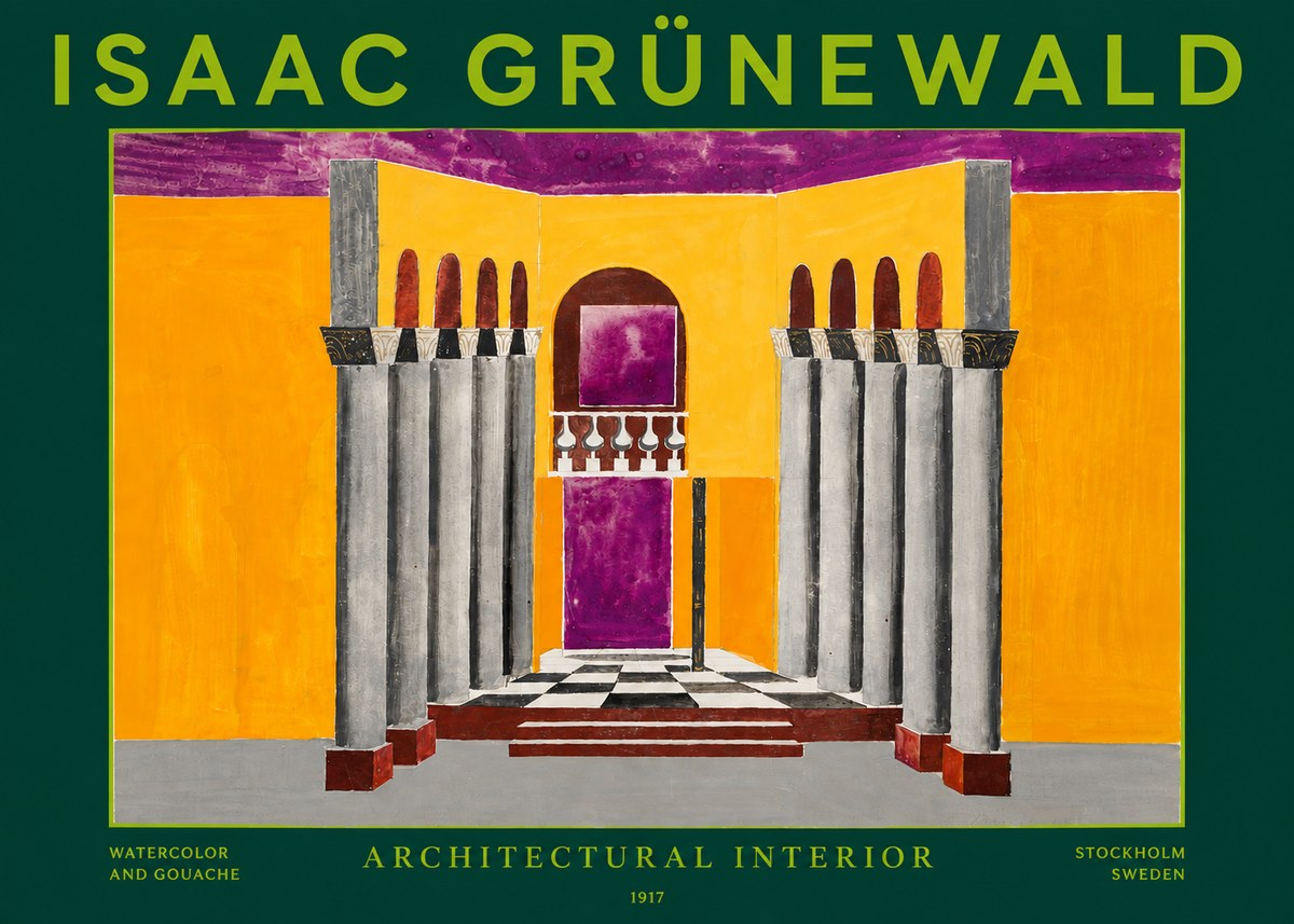 Isaac Grünewald Architectural Interior No3 - Juliste