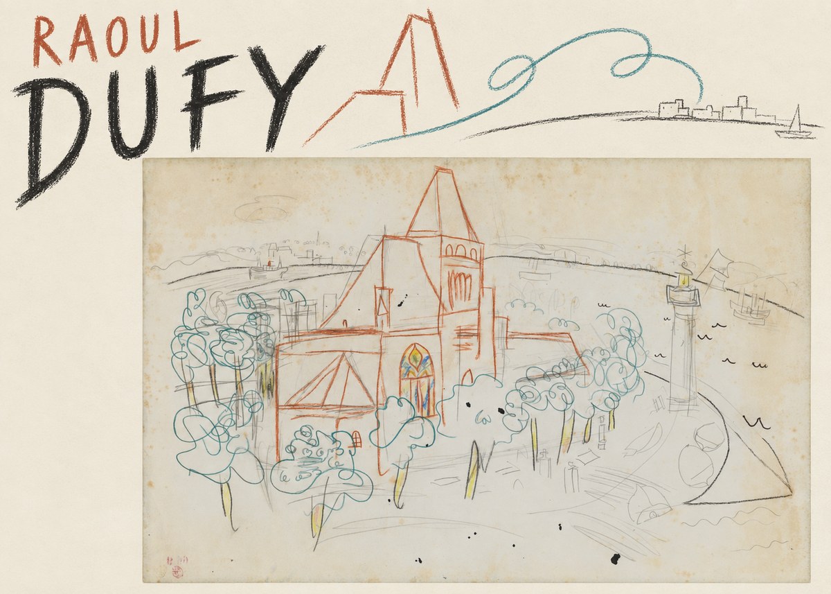 Raoul Dufy Coastal Church and Lighthouse No5 - Juliste