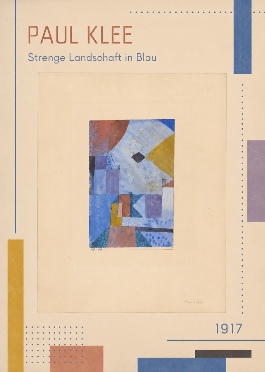 Paul Klee Strenge Landschaft in Blau No2 - Juliste