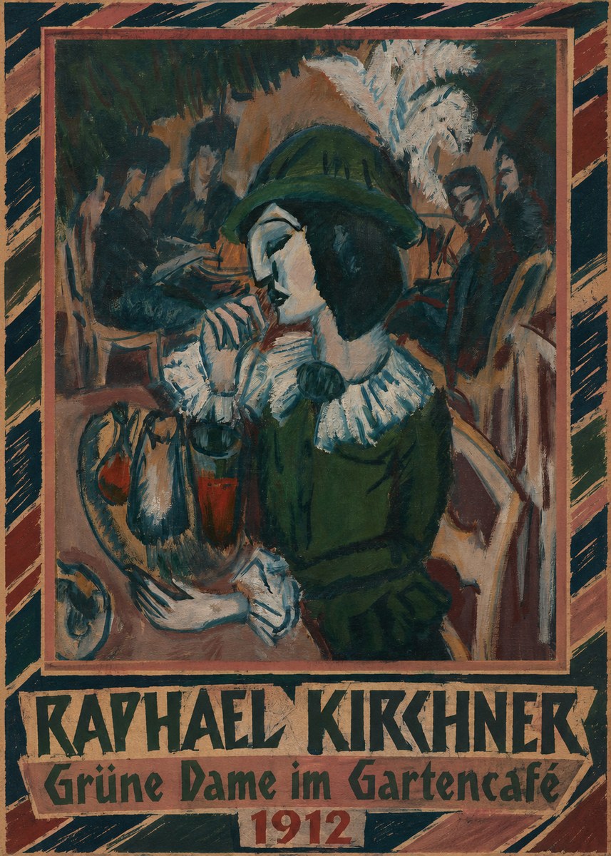 Raphael Kirchner Grüne Dame Im Gartencafé No5 - Juliste