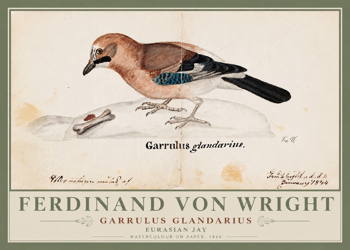 Ferdinand von Wright Garrulus Glandarius No6 - Juliste