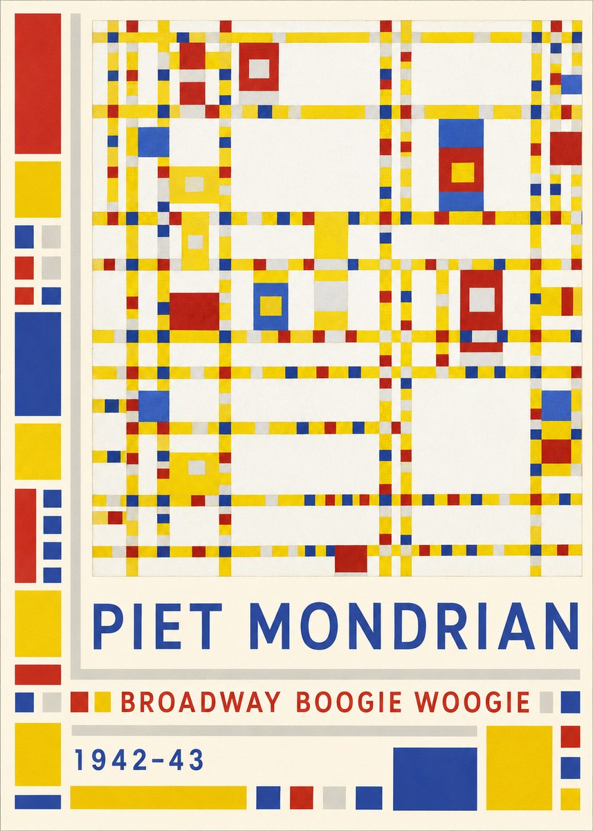 Piet Mondrian Broadway Boogie Woogie No2 - Juliste