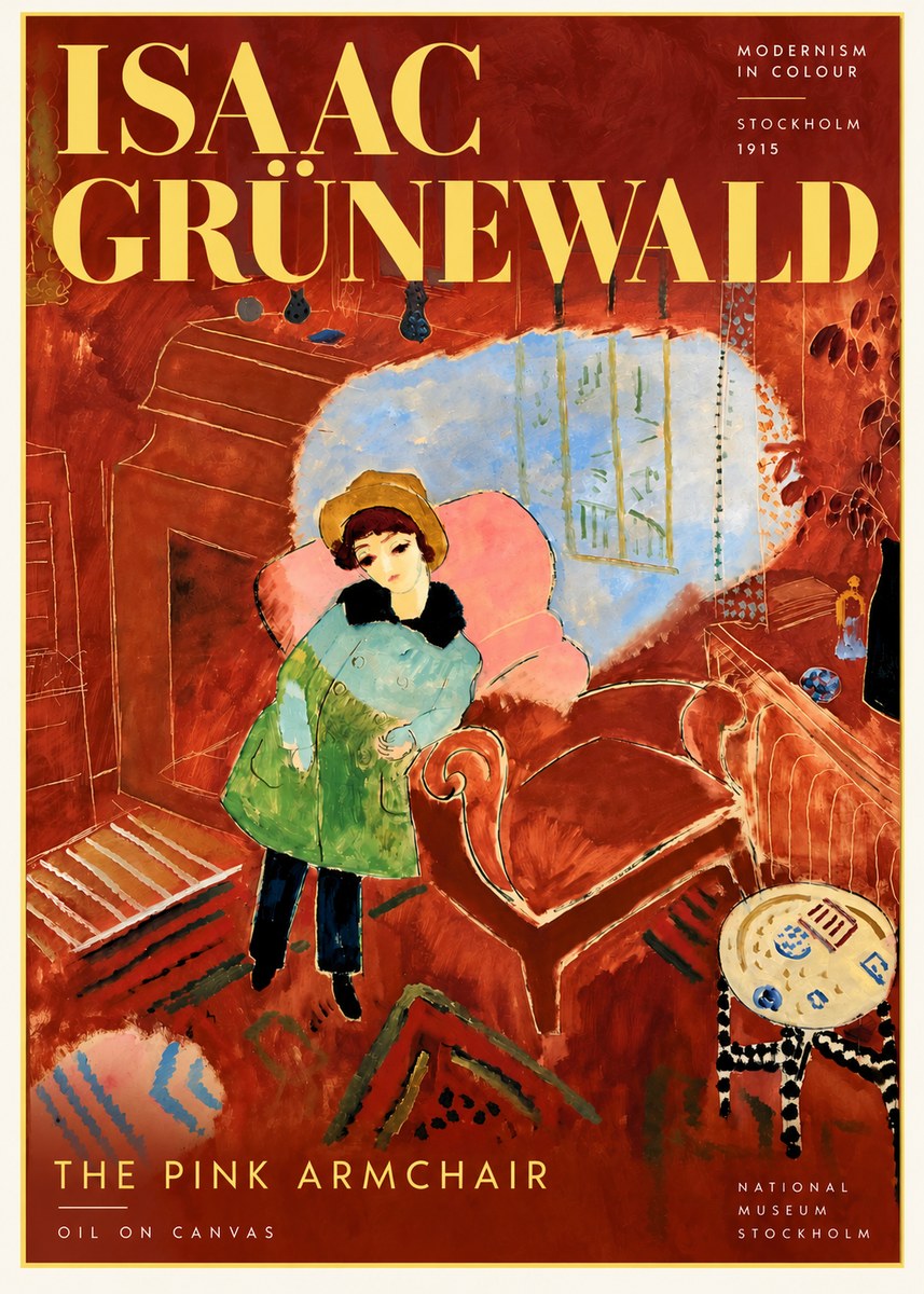 Isaac Grünewald Interior with Young Girl No6 - Juliste