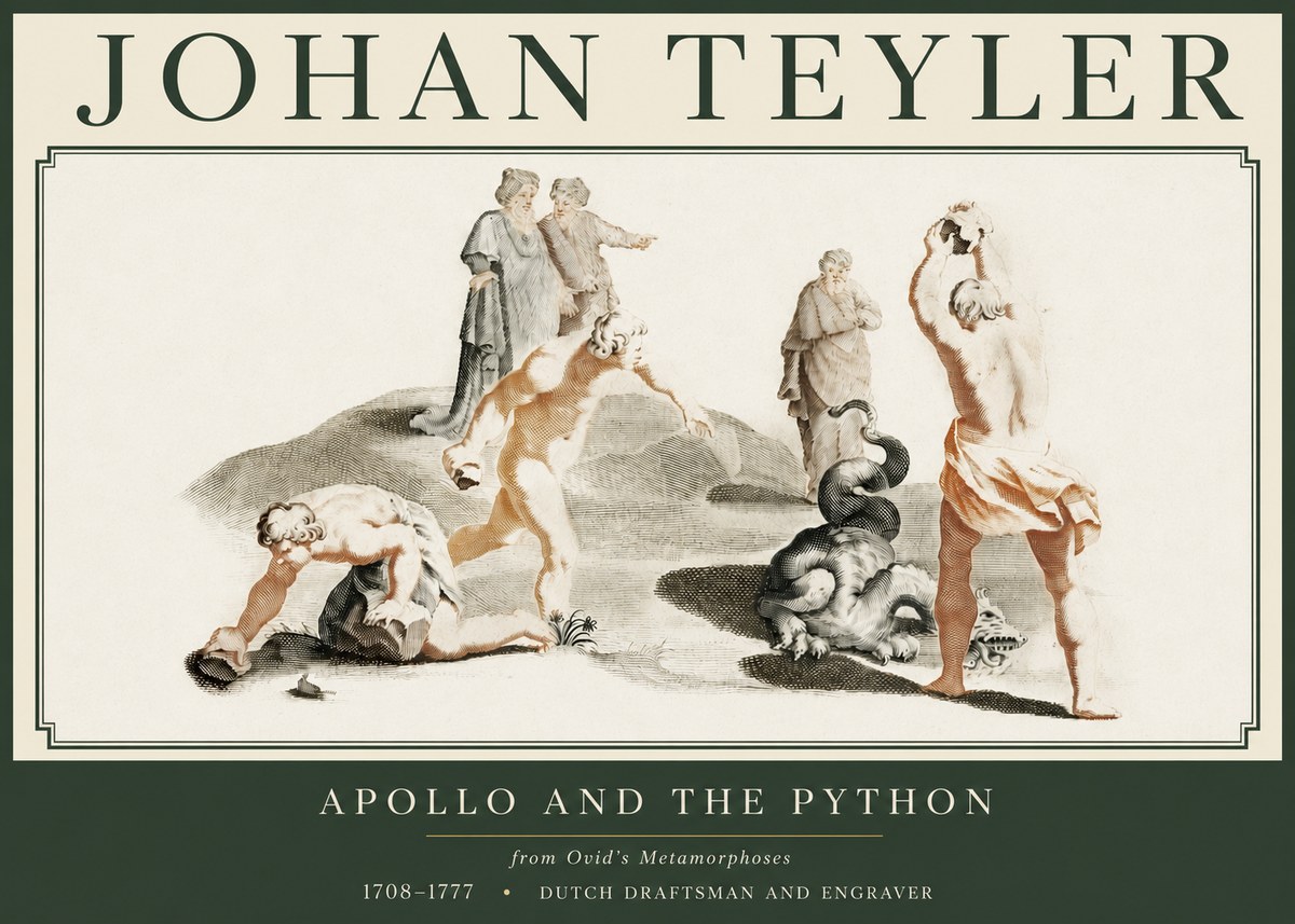Johan Teyler Apollo and the Python No3 - Juliste