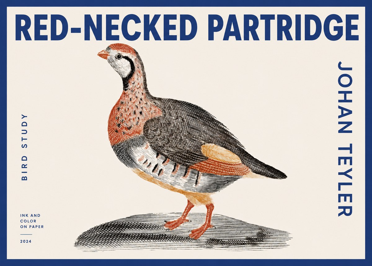 Johan Teyler Red-necked Partridge No2 - Juliste