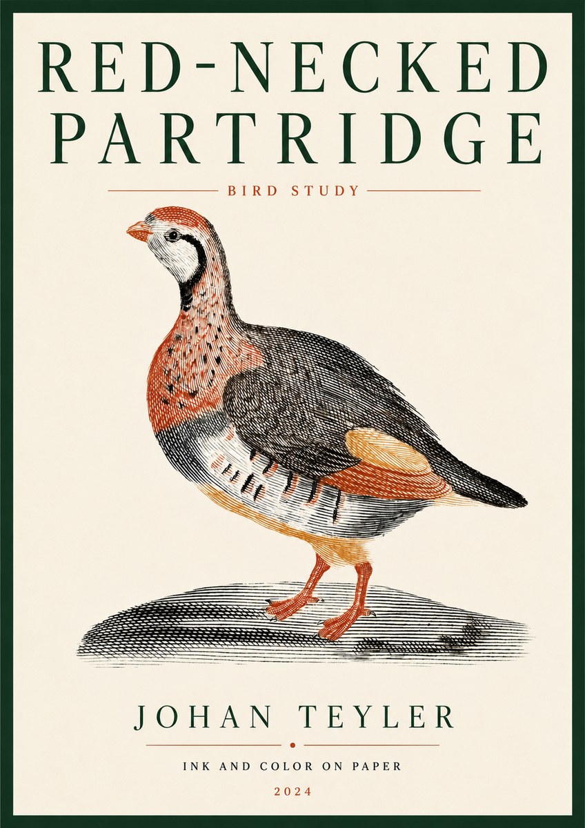Johan Teyler Red-necked Partridge No4 - Juliste