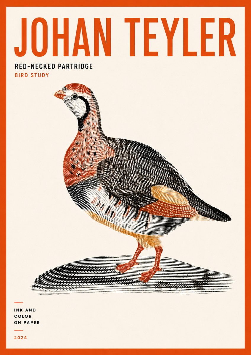 Johan Teyler Red-necked Partridge No5 - Juliste