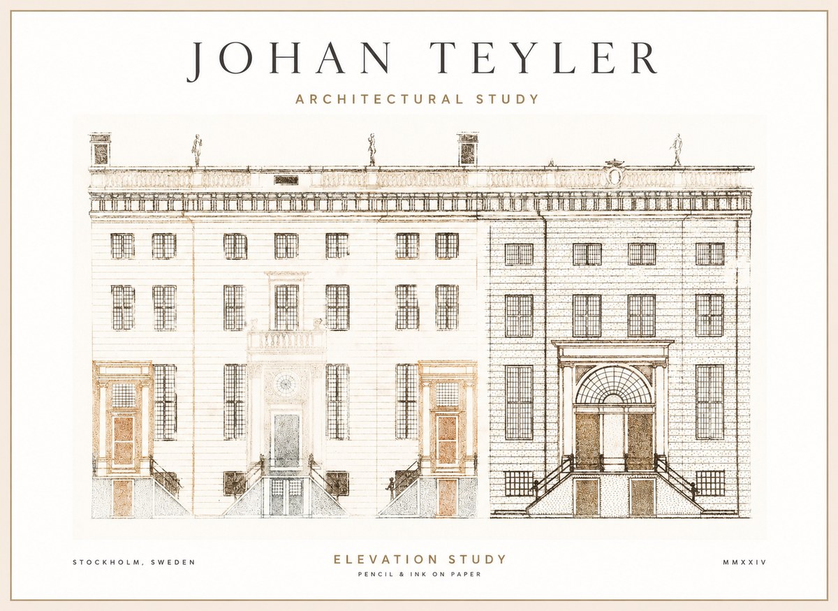 Johan Teyler Elevation Study No1 - Juliste