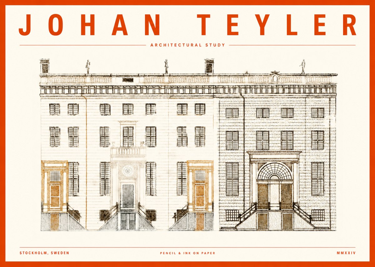 Johan Teyler Elevation Study No2 - Juliste