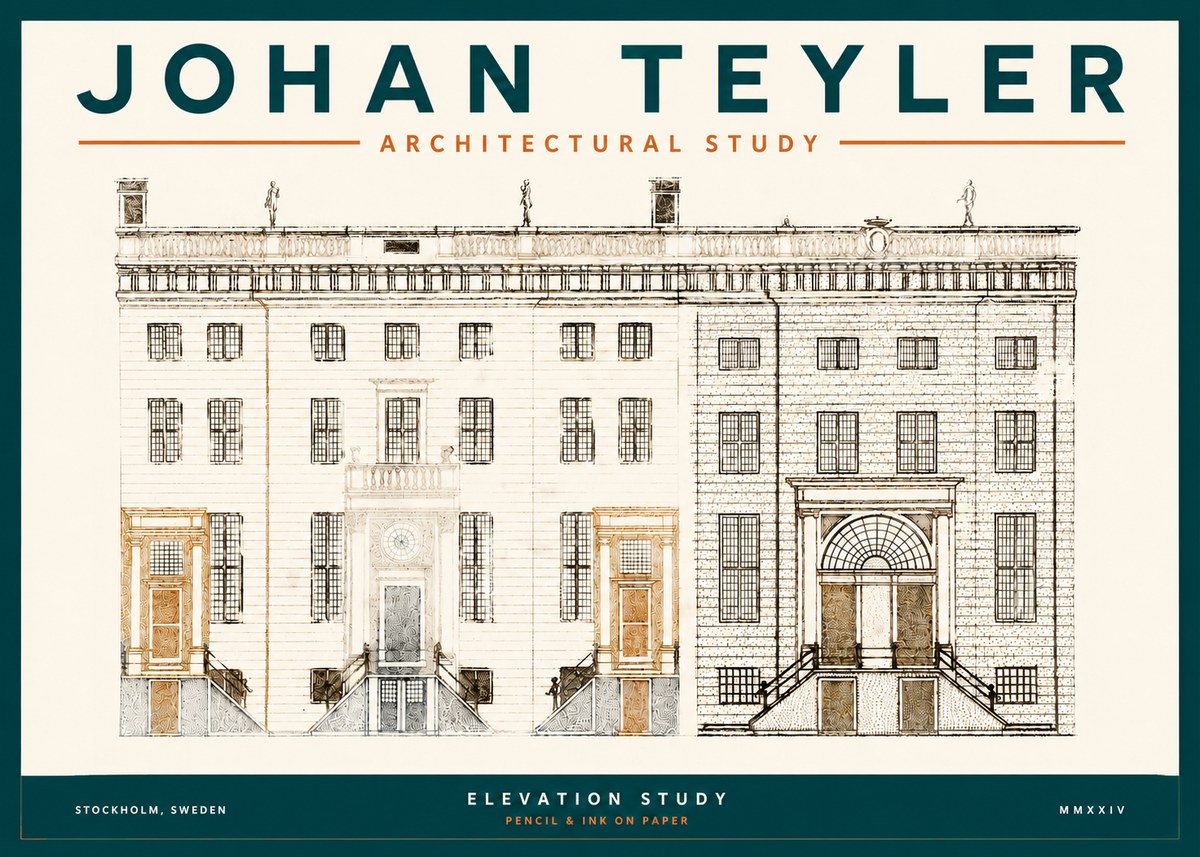 Johan Teyler Elevation Study No3 - Juliste