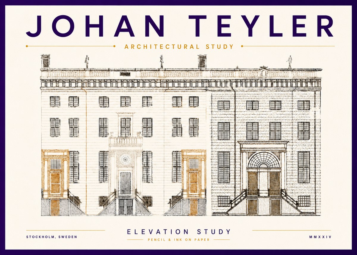 Johan Teyler Elevation Study No6 - Juliste