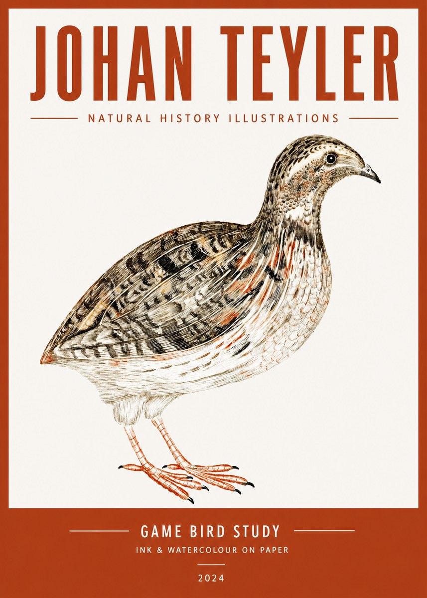 Johan Teyler Game Bird Study No4 - Juliste