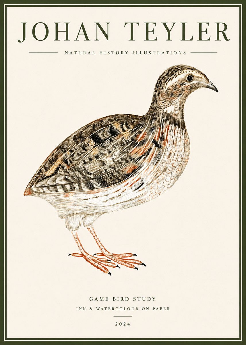 Johan Teyler Game Bird Study No5 - Juliste