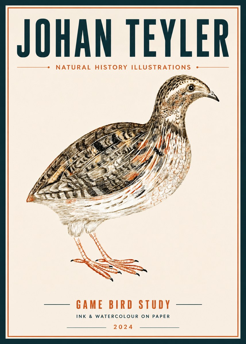 Johan Teyler Game Bird Study No6 - Juliste