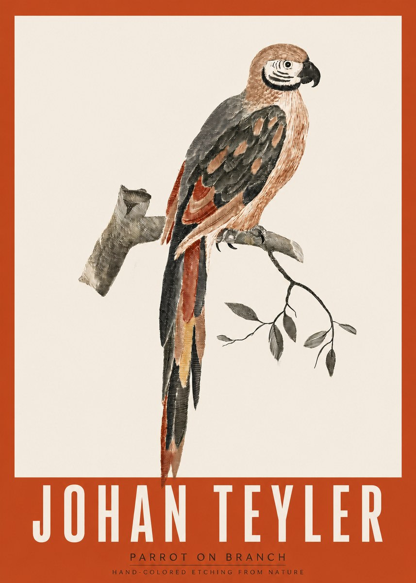 Johan Teyler Parrot on Branch No2 - Juliste