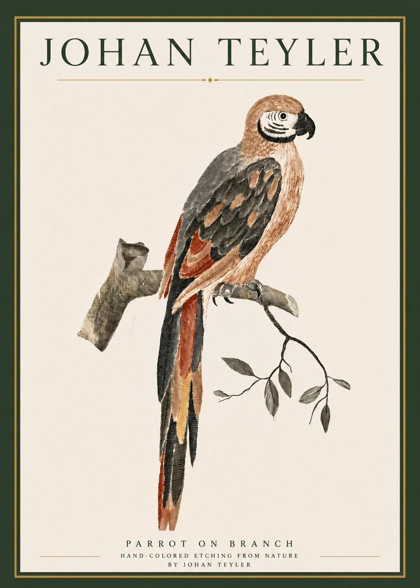 Johan Teyler Parrot on Branch No4 - Juliste
