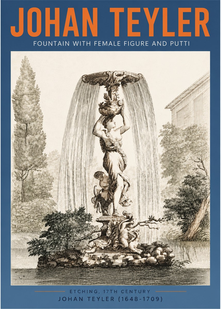 Johan Teyler Fountain with Allegorical Figures No4 - Juliste