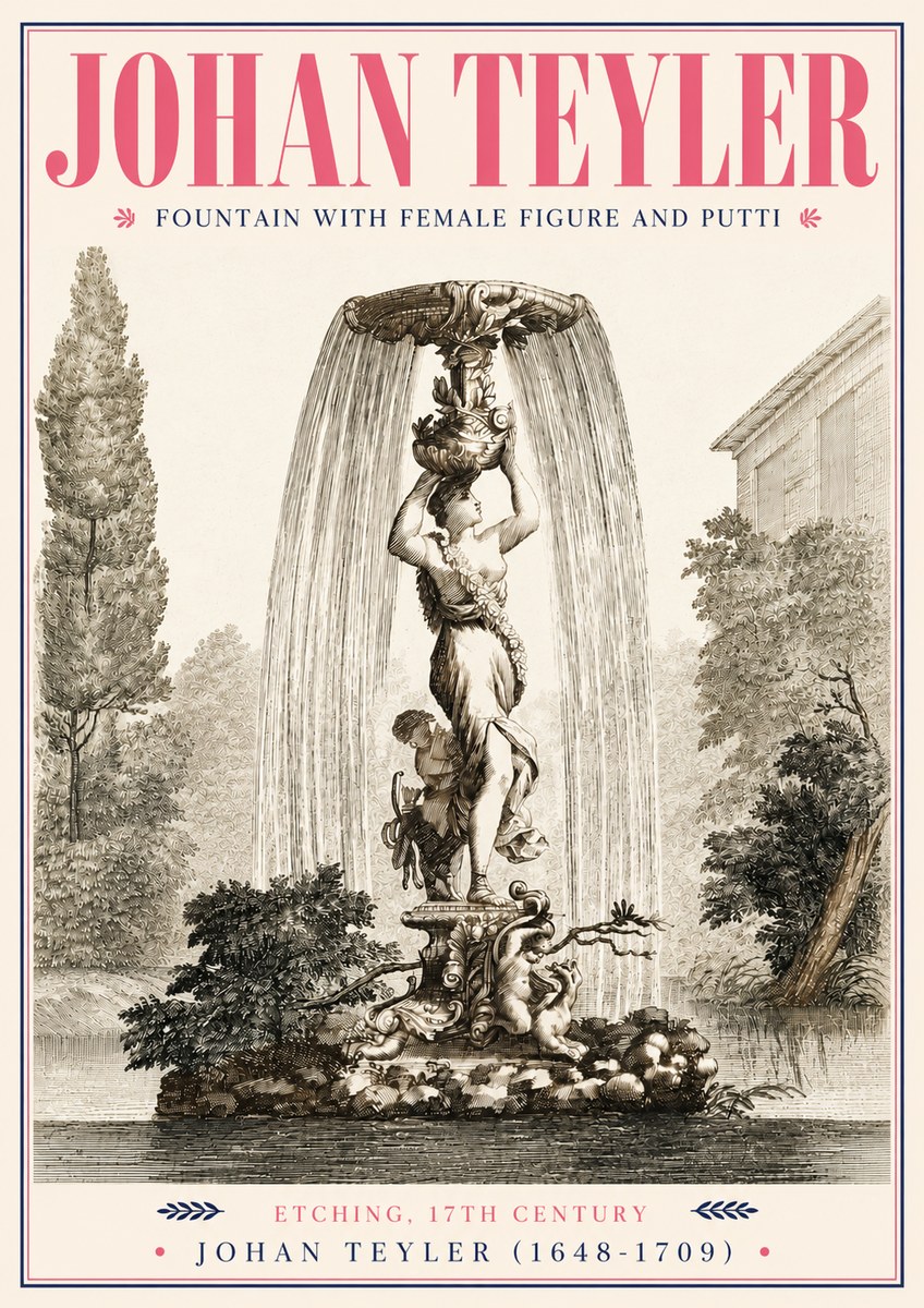 Johan Teyler Fountain with Allegorical Figures No5 - Juliste