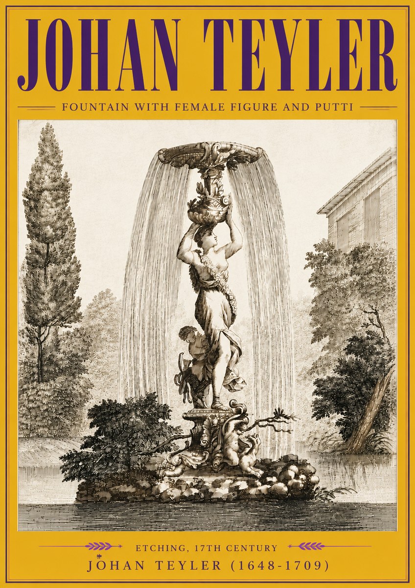 Johan Teyler Fountain with Allegorical Figures No6 - Juliste
