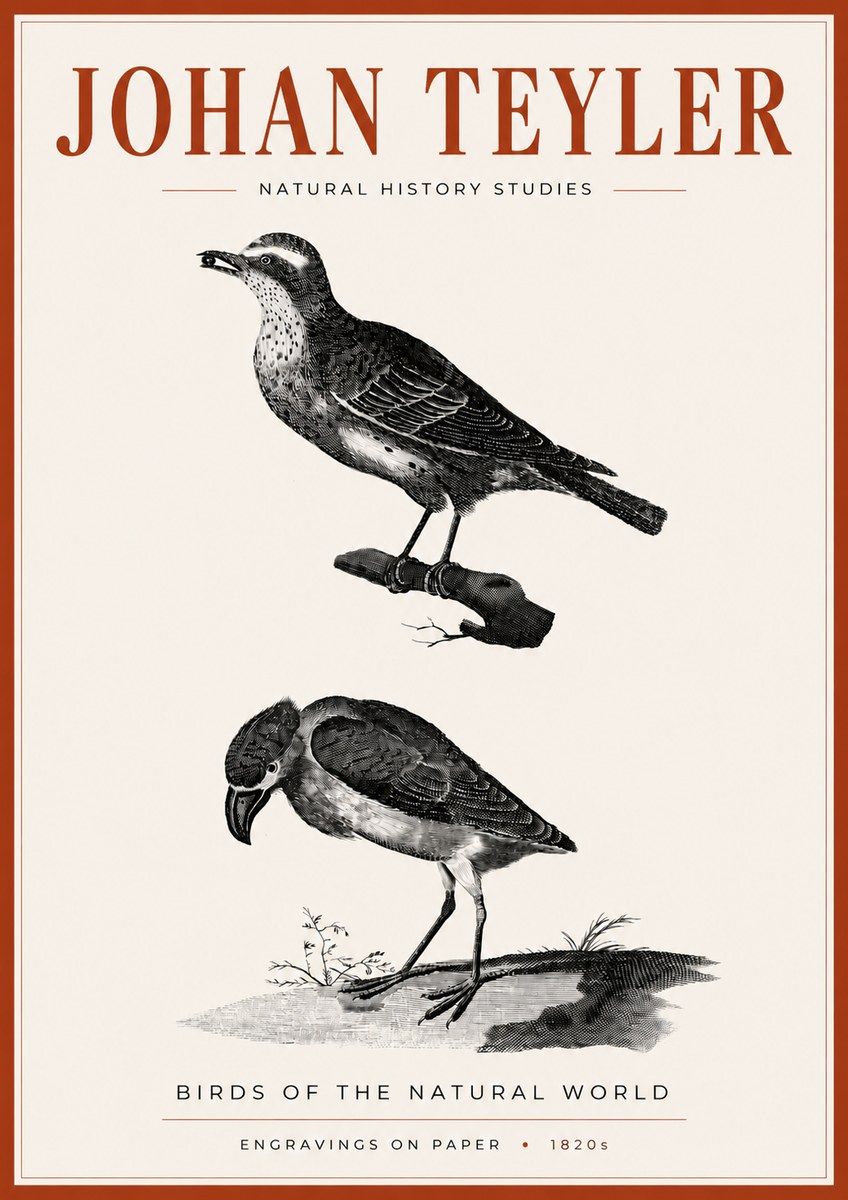 Johan Teyler Birds of the Natural World No4 - Juliste