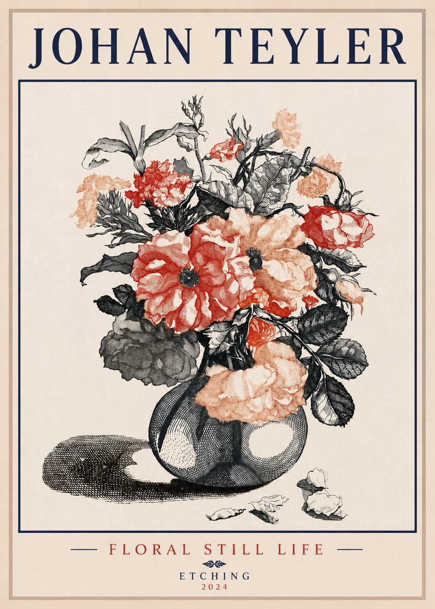 Johan Teyler Floral Still Life I No3 - Juliste