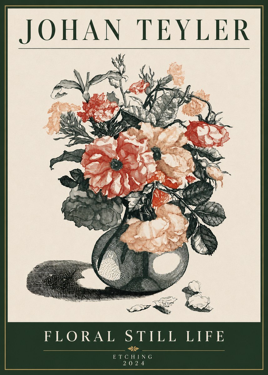 Johan Teyler Floral Still Life I No4 - Juliste