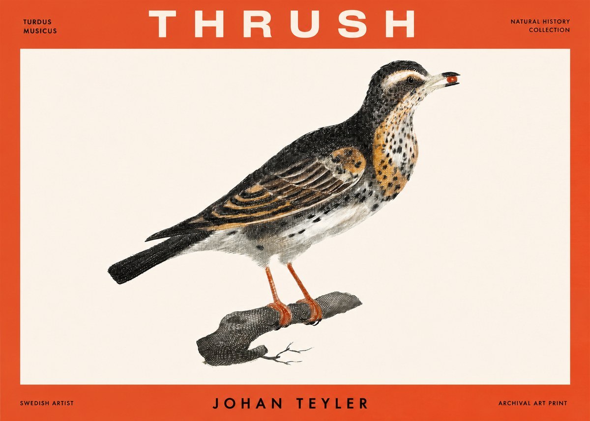 Johan Teyler Thrush No2 - Juliste