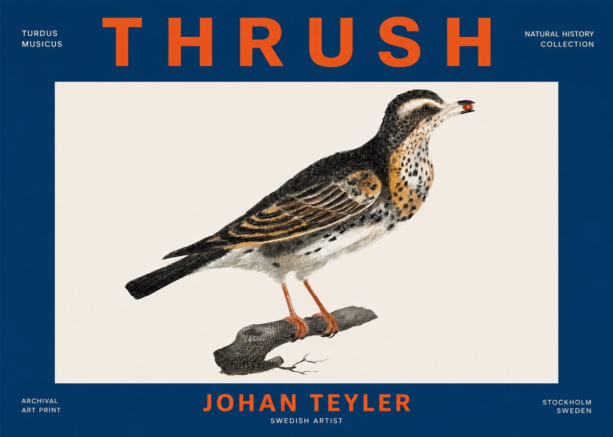 Johan Teyler Thrush No4 - Juliste