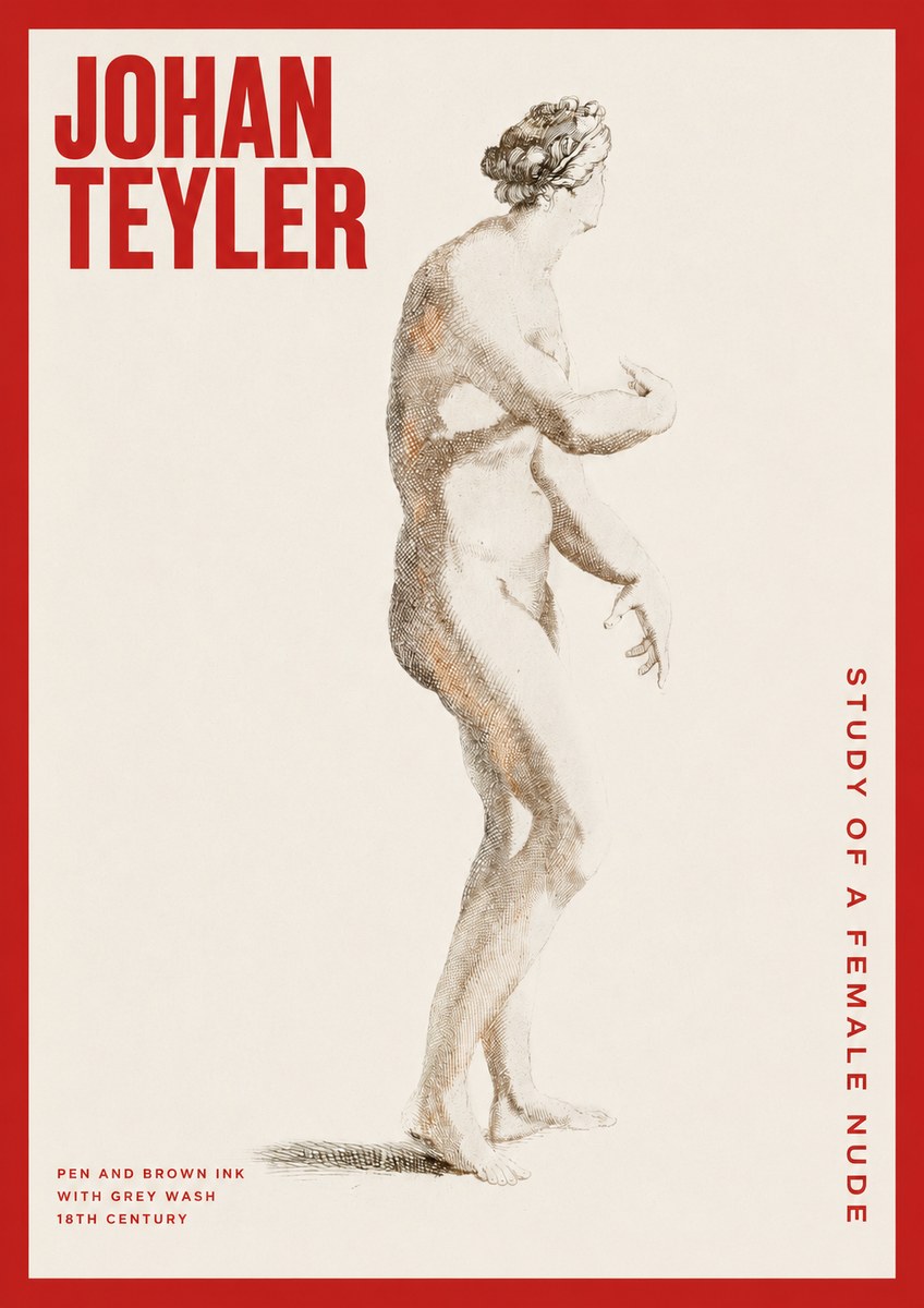 Johan Teyler Study of a Female Nude No2 - Juliste