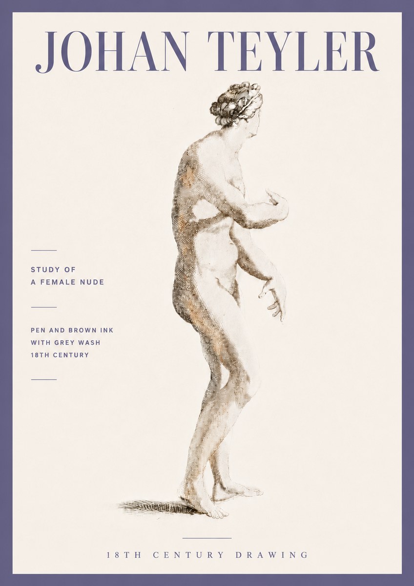 Johan Teyler Study of a Female Nude No6 - Juliste