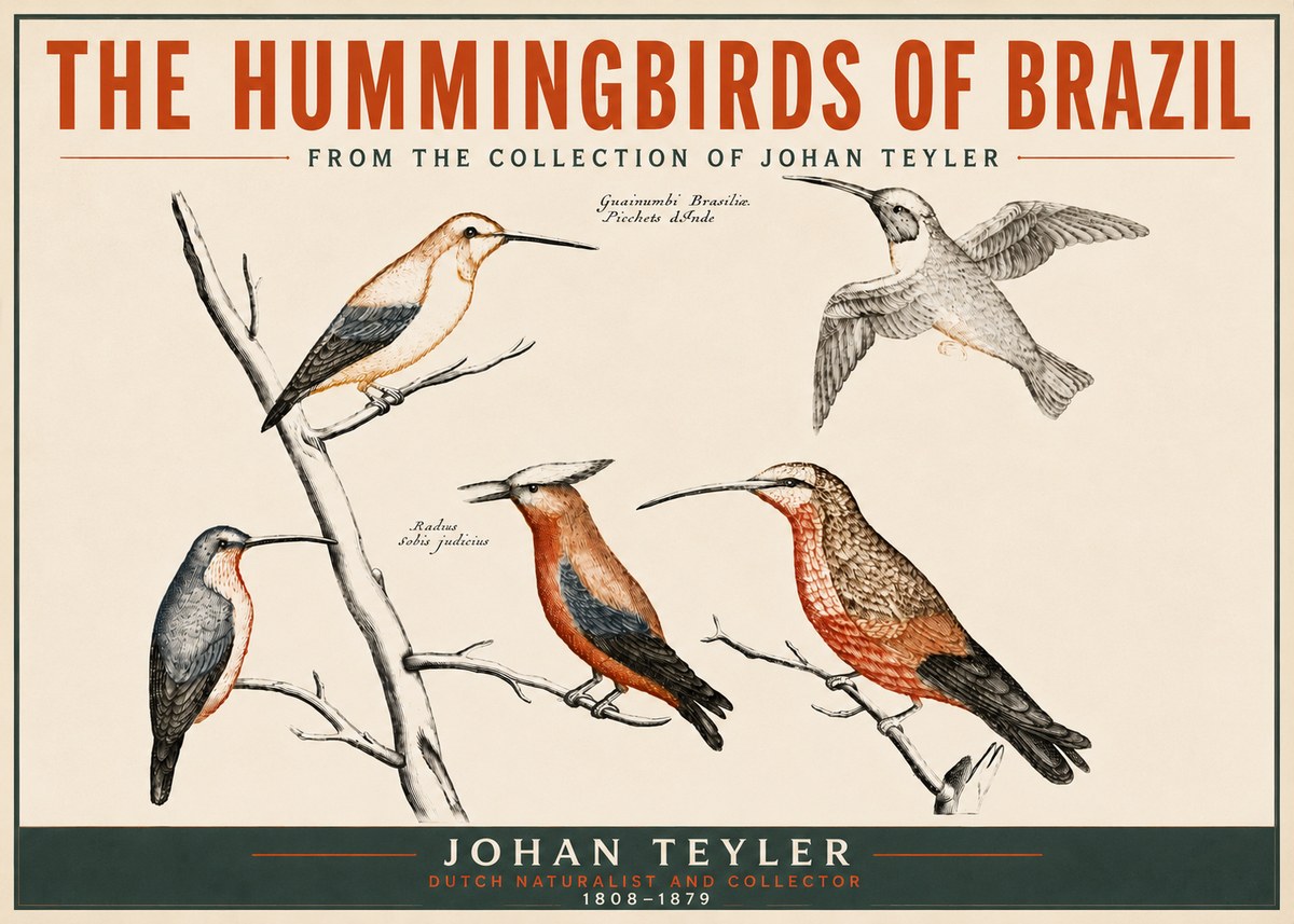 Johan Teyler The Hummingbirds of Brazil from the Collection of Johan Teyler No5 - Juliste