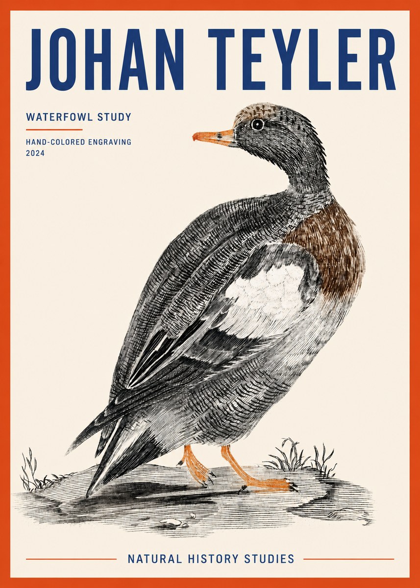 Johan Teyler Waterfowl Study No2 - Juliste